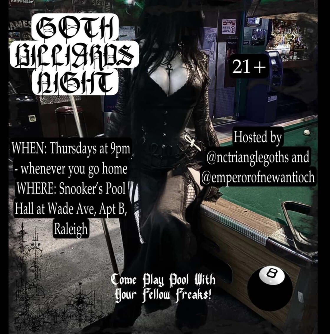 WEEKLY - Raleigh - Goth Billiards Night